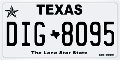 TX license plate DIG8095