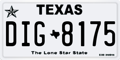 TX license plate DIG8175