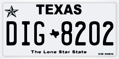 TX license plate DIG8202