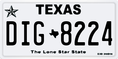 TX license plate DIG8224