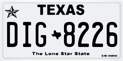 TX license plate DIG8226
