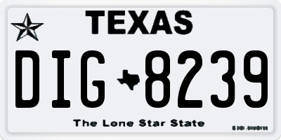 TX license plate DIG8239