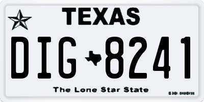 TX license plate DIG8241