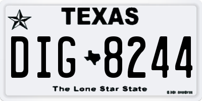 TX license plate DIG8244