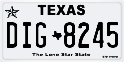 TX license plate DIG8245