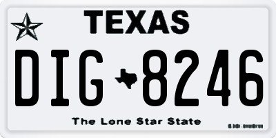 TX license plate DIG8246
