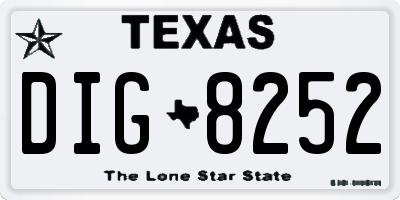 TX license plate DIG8252