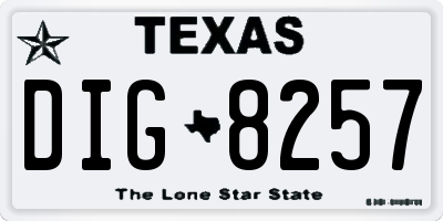 TX license plate DIG8257