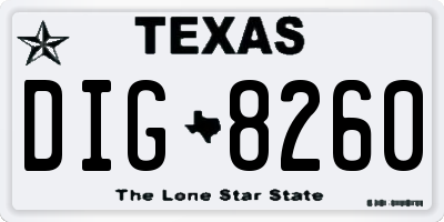TX license plate DIG8260