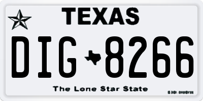 TX license plate DIG8266