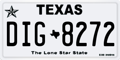 TX license plate DIG8272