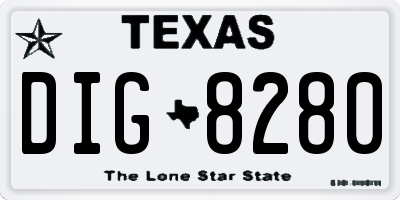 TX license plate DIG8280