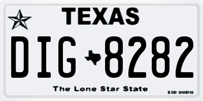 TX license plate DIG8282
