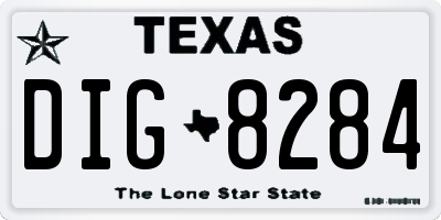 TX license plate DIG8284