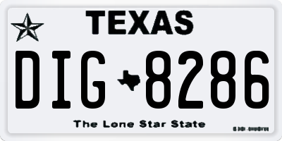 TX license plate DIG8286