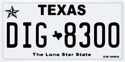 TX license plate DIG8300