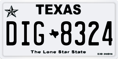 TX license plate DIG8324
