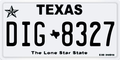 TX license plate DIG8327