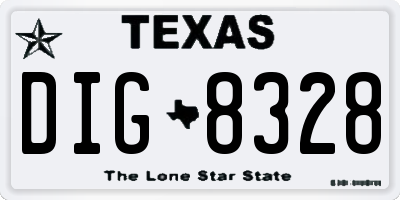 TX license plate DIG8328