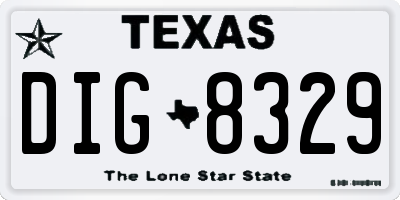 TX license plate DIG8329