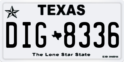TX license plate DIG8336