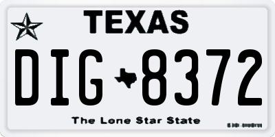 TX license plate DIG8372