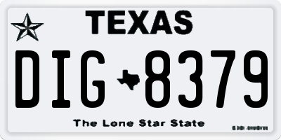 TX license plate DIG8379