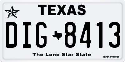 TX license plate DIG8413