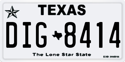TX license plate DIG8414