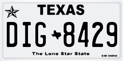 TX license plate DIG8429