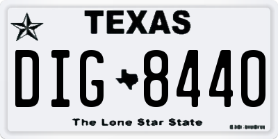 TX license plate DIG8440