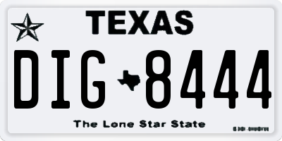 TX license plate DIG8444