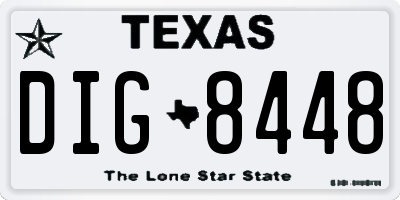 TX license plate DIG8448