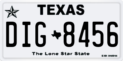 TX license plate DIG8456
