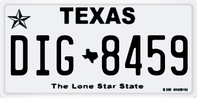 TX license plate DIG8459