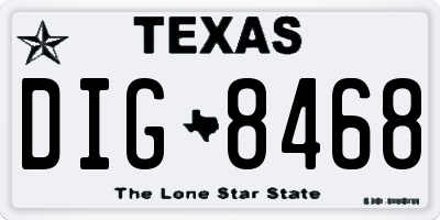 TX license plate DIG8468