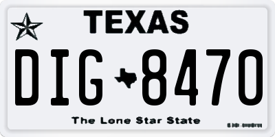 TX license plate DIG8470