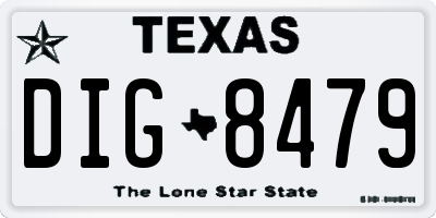 TX license plate DIG8479