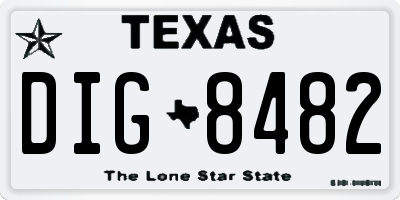 TX license plate DIG8482