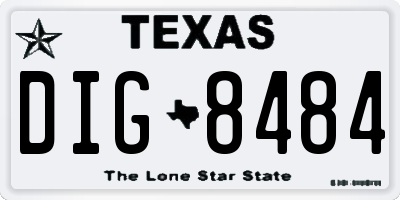 TX license plate DIG8484