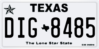 TX license plate DIG8485