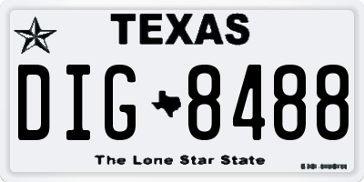 TX license plate DIG8488