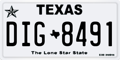 TX license plate DIG8491