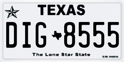 TX license plate DIG8555