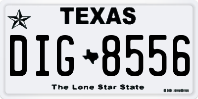 TX license plate DIG8556