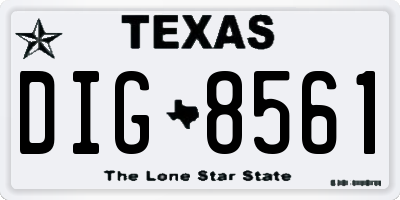 TX license plate DIG8561