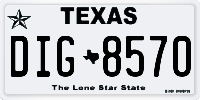 TX license plate DIG8570