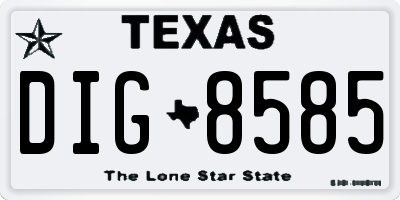 TX license plate DIG8585