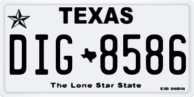 TX license plate DIG8586