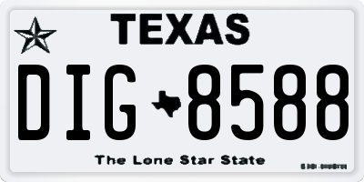 TX license plate DIG8588